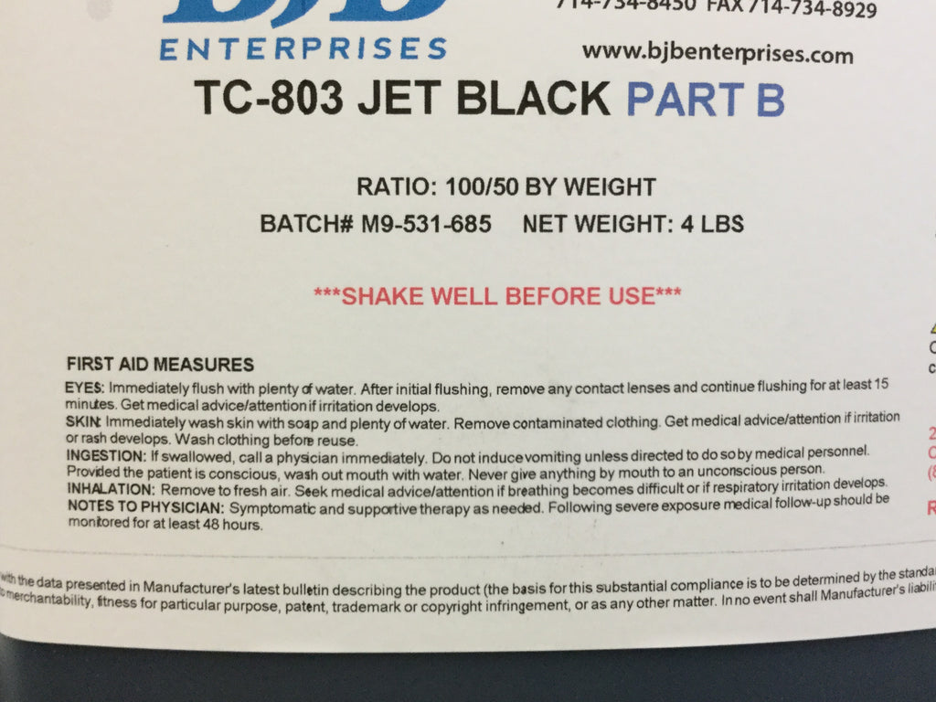 TC-803 Jet Black Casting Resin Medium Set - All Kit Sizes